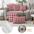 thumbnail image 6 of Red Farmhouse Outdoor Waterproof Pillow Covers, Gradient Buffalo Plaid Lattice Grid Decorative Square Throw Pillowcase Sofa Cushion Sham for Patio/Couch/Chair, 26"x26" 2 Pack, 6 of 8