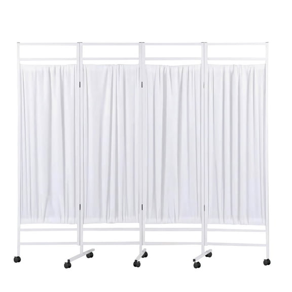 Portable Folding Room Divider – Freestanding Fabric Panels, 6 ft Tall Medical Privacy Screen Wall Partition for Offices, Studios & More 4 Panel