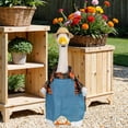 thumbnail image 5 of Taicans Porch Goose Outfits,Farm Style Overall Set - 23.0 Inch Plaid Shirt & Blue Overalls Set with Hat for Outdoor Garden,Porch and Holiday Decor, 5 of 8