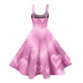 thumbnail image 4 of LWavelet 2026 Valentine's Charming Heart Print Dress, Spaghetti Strap Fitted Waist Flared Swing Valentine Sundress Hot Pink 2XL, 4 of 4