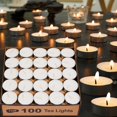 thumbnail image 1 of Velas de té Ashlux sin perfume con forma de palma, 100 unidades, color blanco, 1 of 9