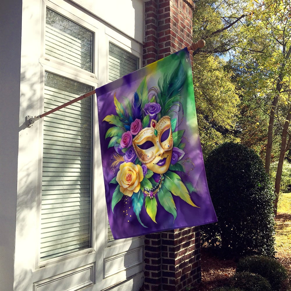 Mask Mardi Gras House Flag 28 in x 40 in