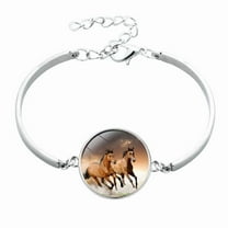 Animal Horse Glass Time Stone Bracelet