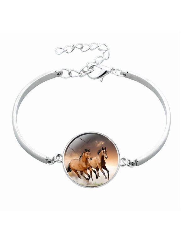 Animal Horse Glass Time Stone Bracelet