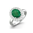 thumbnail image 2 of 925 Sterling Silver 6mm Round Shape Emerald Solitaire Valentines Day Gifts Ring for Women, 2 of 4