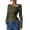Army Green, variant on Womens Early Fall Fashion Long Sleeve T Shirts Asymmetrical Ribbed Fitted Trendy Going Out Tops Y2K Outfits