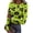 Green(Pumpkin), variant on Halloween Womens Tops Long Sleeve Slim Novelty Pumpkin Tunic Tops Holiday Spring Day Crew Neck Ribbed Tee Tops Yellow L