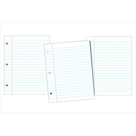 8 x 10.5 In. Sulphite Standard Essay And Composition Paper With Red Margin- White- Pack - 500