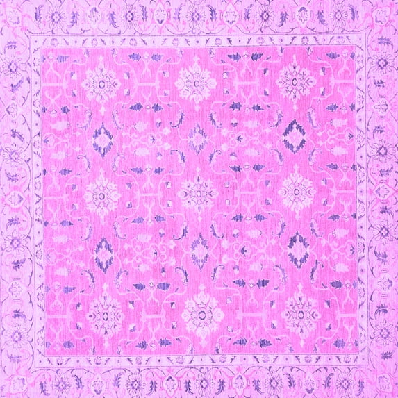 Ahgly Company Indoor Square Abstract Purple Modern Area Rugs, 8' Square