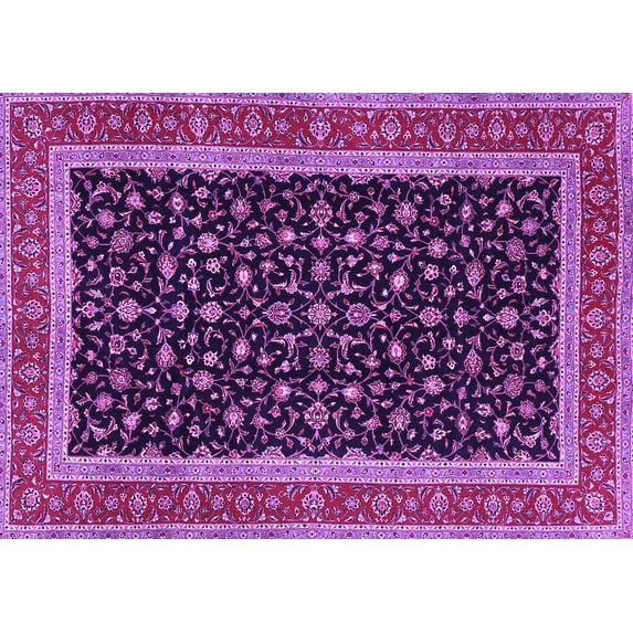 Ahgly Company Machine Washable Indoor Rectangle Persian Purple Traditional Area Rugs, 2' x 3'