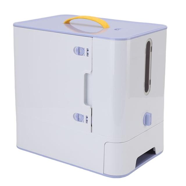 Pet Feeder with Food Bowl, Automatic Cat Food Dispenser Multifunctional Pet Treat Storage Container with Transparent Window for Indoor Outdoor Cats Dogs