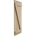 thumbnail image 3 of Ekena Millwork 17 1/2"W x 26"H Rustic Three Board Spaced Board-n-Batten Sandblasted Faux Wood Shutters w/Z-Board (Per Pair), Primed Tan, 3 of 10