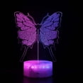 thumbnail image 1 of Luz nocturna LED 3D con diseño de mariposas y animales que cambian de color para niños, 1 of 1