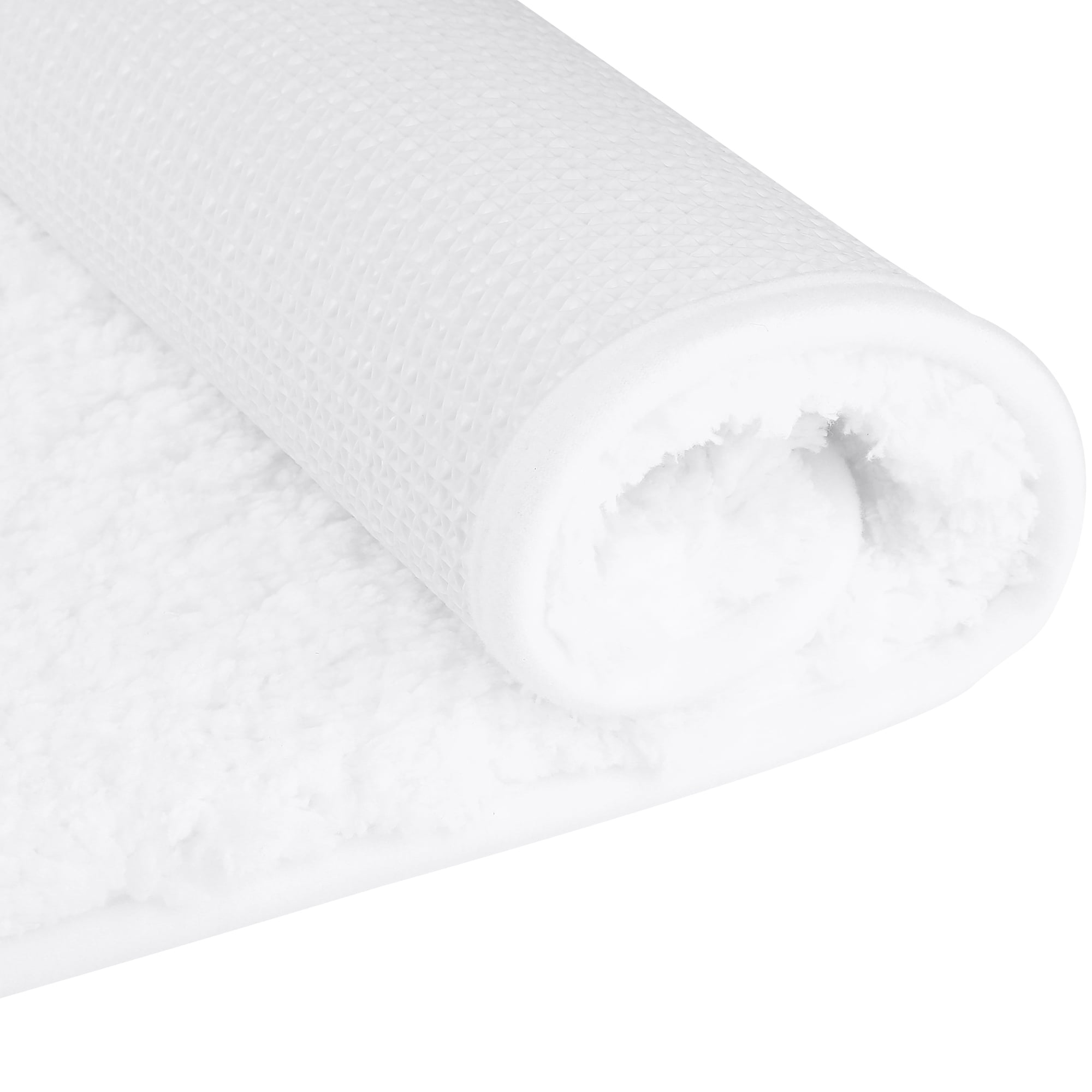 Unique Bargains Non-Slip Thick Microfiber Soft Plush Bathroom Mat Quick Dry Bath Rug White 16"x24"