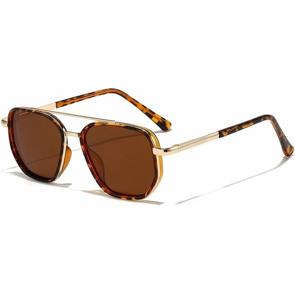 Polarized Aviator Sunglasses for Women Tangle Free Square Sun Glasses Shades Driving UV400 Protection(Tortoise/Brown)