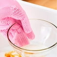 thumbnail image 4 of Gants de Vaisselle, Gants en Silicone pour la Vaisselle avec Récurant, 4 of 6