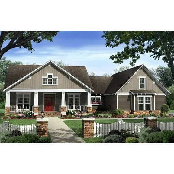 The House Designers Classic Country House Plan, 4 Bedrooms, 21 Baths, 2,400 sq ft, 5 Printed Sets