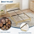 thumbnail image 4 of Full Bed Frame with Natural Rattan Headboard, Sturdy Metal Base, Boho-Style Cane Support, No Box Spring Required, Wood Metal Platform Beds, Noise Free, No Box Spring Needed, 4 of 9