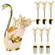thumbnail image 1 of Postre de metal Pastelería Cucharas Forks Conjunto con soporte de almacenamiento Sirviendo Comida Flotware Bebida Calientes Cucharadas De Tenencia Decorativa DIYOO HA010846-01B, 1 of 7
