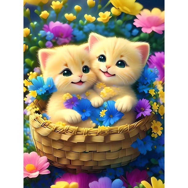 Pintura de diamante 5D, bricolaje, taladro redondo completo, kit de gato, decoración del hogar, artesanía (7) FLhrweasw Nuevo