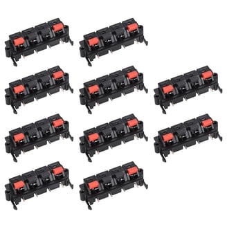 Uxcell 4-Way Spring Terminal Clip – Push-Release Speaker Connector Plate For Audio, Test Clips, And LED Wiring – 8 Pack