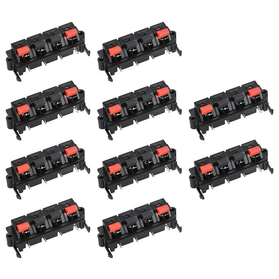 4 Way Spring Speaker Terminal Clip Push Release Connector Terminals Strip Block WP4-19 10Pcs