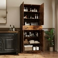 thumbnail image 2 of Costway 72" Tall Kitchen Pantry Modern Farmhouse Cupboard Cabinet with 4 Barn Doors Brown, 2 of 11