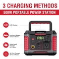 thumbnail image 4 of PowerSmart 500W(Peak 1000W ) Lithium-Ion Generator Portable Power Station for Camping Outdoor Use, Solar Panel Not Included, 4 of 8