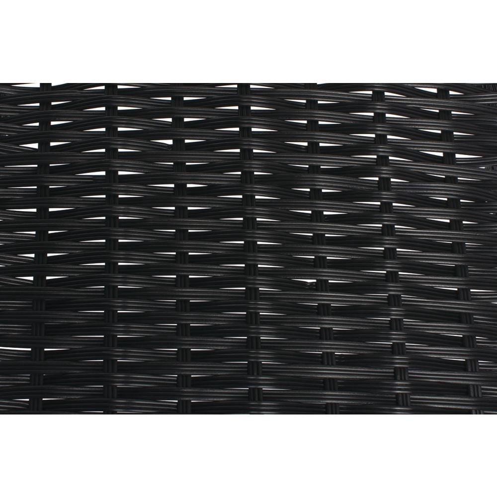 HUBERT Wicker Look Tapered Storage Basket, Rectangular Black- 11 1/2"L x 16"D x 1 1/2" to 5"H