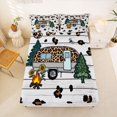thumbnail image 5 of Manfei Leopard Print Camper Bed Sheets,Rustic Farmhouse Cabin Full Size Sheets,Brown,4pcs,1 Flat Sheet, 1 Fitted Sheet and 2 Pillowcases, 5 of 6