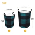 thumbnail image 3 of Circular Hamper Single Layer Laundry Basket Storage Basket Waterproof Single Layer Fabric With Handle Pe Support Strip Darkcyan Buffalo Plaid Check Tartan Scotland_4 Small, 3 of 8
