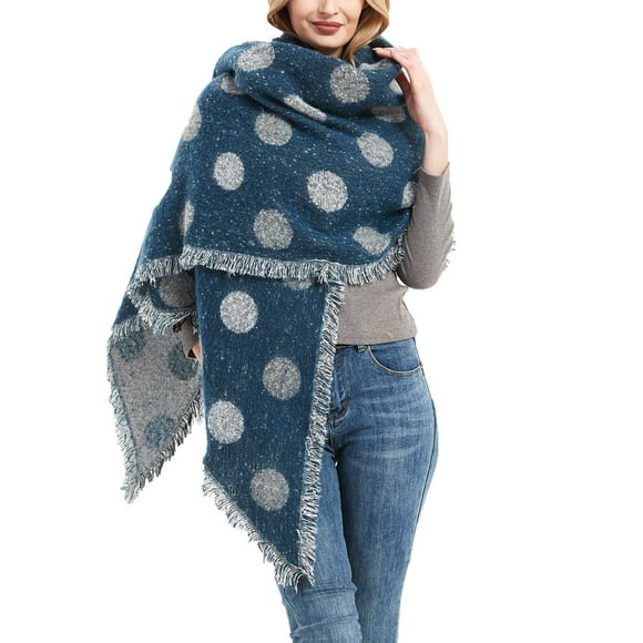 2023 Scarf for Women Fashionable Women's Fashion Winter Warm Scarf Polka Knitted Scarf Thicken Long Shawl