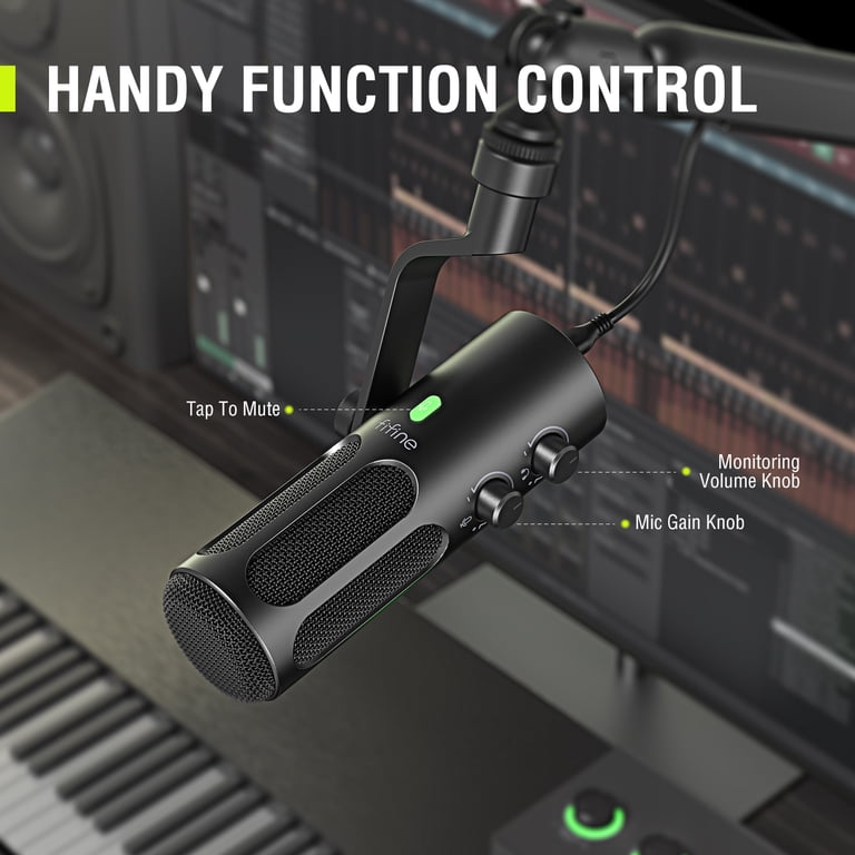 FIFINE, Microphone, TANK3 USB/XLR Dynamic Mic with Gain Control