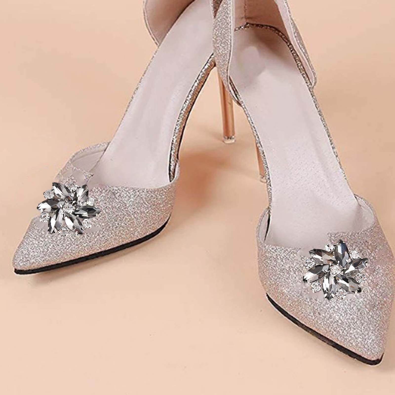 Upscale Decorative Shoe Clips Rhinestone Metal High Heels