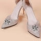 thumbnail image 5 of 2 elegantes clips para zapatos con diamantes de imitación, decoración de joyas, hebilla de cristal para zapatos. Gris, 5 of 6