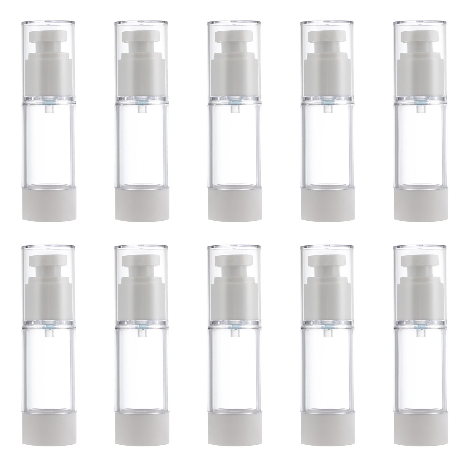 ROMANSENTIAL 10pcs Travel Refillable Bottle PP White for Outdoor Use and Activities