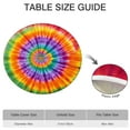 thumbnail image 6 of Colorful Rainbow Tie Dye Spiral Pattern Round Fitted Tablecloth with Elastic Edge,Dining Table Cover Waterproof,Outdoor Round Tablecloth for Camping,Dining,Indoor and Outdoor, 6 of 7