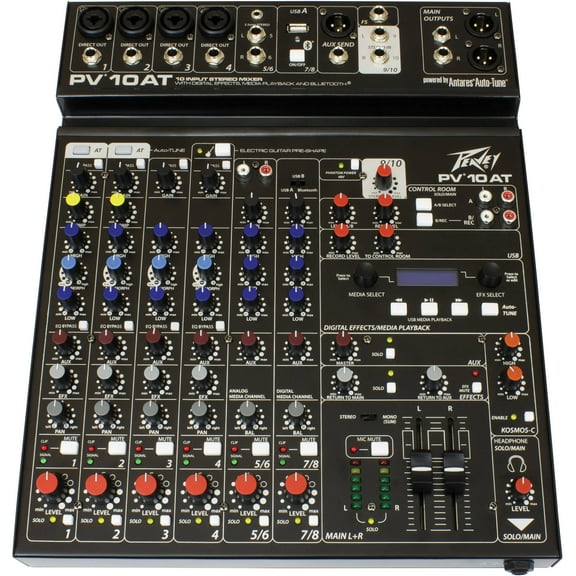 PEAVEY PV 10 AT 120US 4 CHANNEL BUILT-IN ANTARES AUTO-TUNE COMPACT STUDIO MIXER