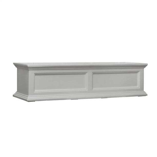 Fairfield White 4 Ft Window Planter Box w Drainage System