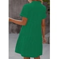 thumbnail image 3 of ZANKLEY Women's Short Sleeve Button Down Flowy Tiered Babydoll Denim Dress, 3 of 9
