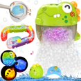 thumbnail image 1 of Máquina de burbujas con forma de dinosaurio Qirptey de juguete de baño para niños de 1 a 3 años, 1 of 6