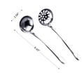 thumbnail image 3 of Hariumiu Kitchen 9.5" Soup Ladle Metal 430 Stainless Steel Ladles Spoon or Slotted Colander Spoon Set Small Soup Ladle With Holes Strainer Scoop Ladles For Serving Gravy Hot Pot Or Restaurant, 3 of 8