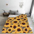 thumbnail image 5 of Bingfone Artistic Zebra Print Sunflower Print Flannel Fleece Blanket Throw Blanket for Bed,Sofa,Couch,Travel,Camping(80"x60" ), 5 of 8