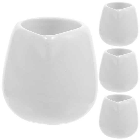 BEADCEST Ceramic Sauce Gravy Boat Restaurant 4Pcs 2.04X1.97X1.97In