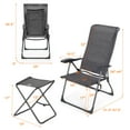 thumbnail image 2 of Patiojoy Ensemble de 4 Pcs de Chaises Longues d'Extérieur en Osier, Chaise Longue de Patio avec Ottoman, Dossier Réglable à 7 Positions, Gris, 2 of 6