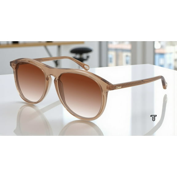 CHLOE CH0009S 003 Pilot Orange Transparent Orange 56 mm Women's Sunglasses