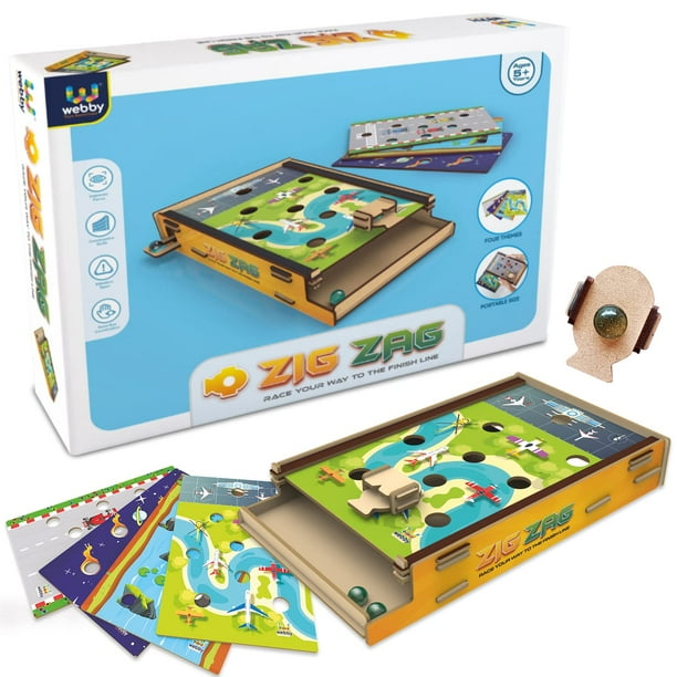 by DIY Wooden Marble Zig Zag Game with 4 Themes Table Top Fun Family