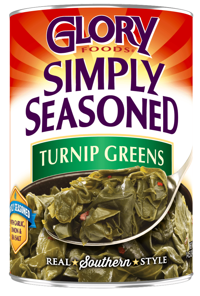 Glory Foods Simply Seasoned Turnip Greens, Canned Vegetables, 14.5 oz