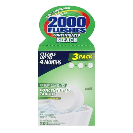 2000 Flushes Concentrated Bleach Automatic Toilet Bowl Cleaner - 3 PK, 3.0