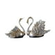 thumbnail image 3 of 2 esculturas de cisne, adornos de cisne, chucherías elegantes para el Día de San Valentín. plata, 3 of 9